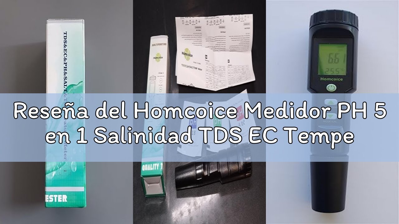 Reseña del Homcoice Medidor PH 5 en 1 Salinidad TDS EC Temperatura, Test pH Piscina resistencia al a