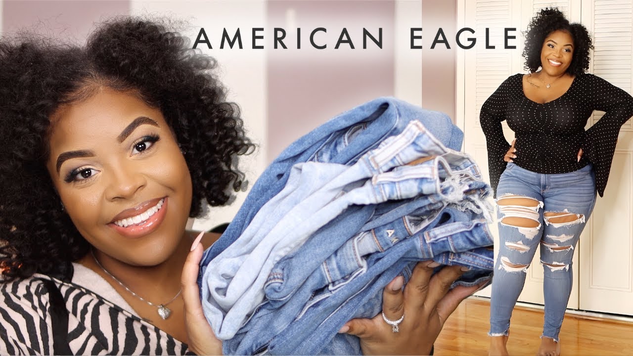 Джинсы American Eagle | Примерка | Для девушек с пышными формами, размер 16