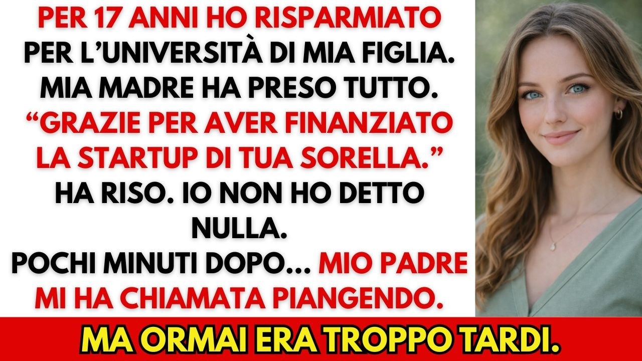 Mia madre ha rubato il fondo di mia figlia — “Grazie per finanziare tua sorella.”