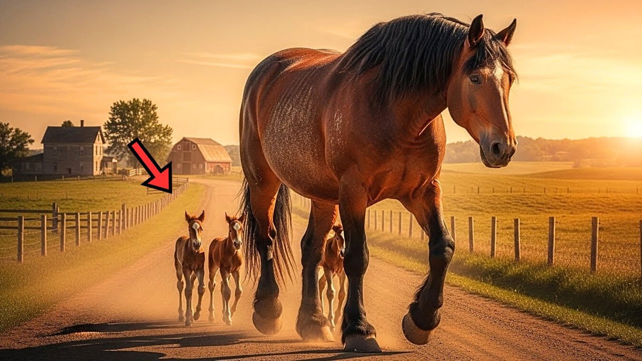 YEGUA GIGANTE GUÍA A SUS POTROS 200KM HASTA LA GRANJA DONDE NACIÓ... NADIE SABE CÓMO LO RECORDÓ