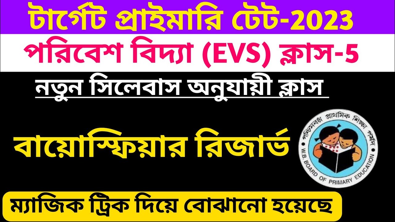Biosphere Reserve in India || EVS for Primary Tet 2023 || New Syllabuswise Class By S.SK Sir