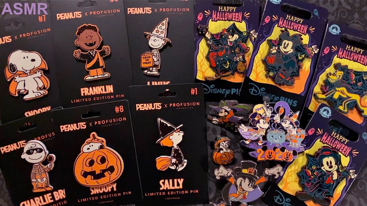 ASMR Halloween Pin Collection (Disney, Peanuts, Skelanimals, etc.)