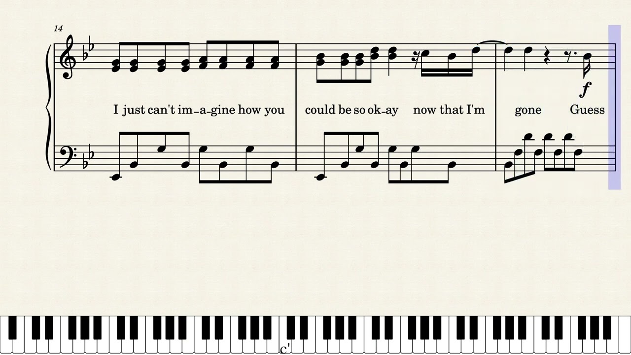 Drivers License - Olivia Rodrigo - Intermediate Piano