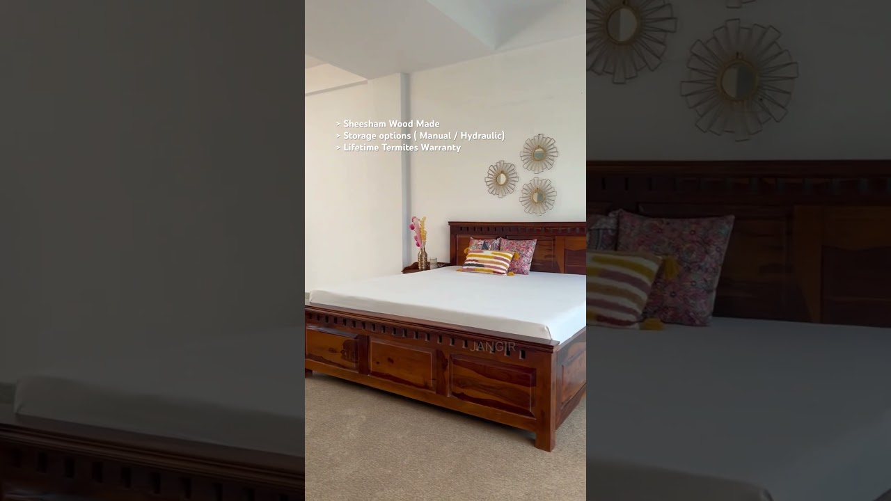 Solid Wood Kuber Storage Bed- sheesham wood #bed #storagebed #woodenbed