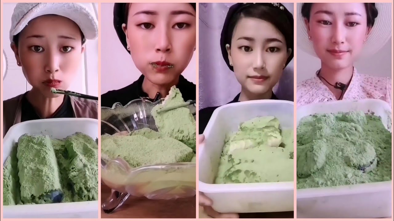 ASMR REFROZEN SHAVED ICE EATING SATURATED IN MATCHA