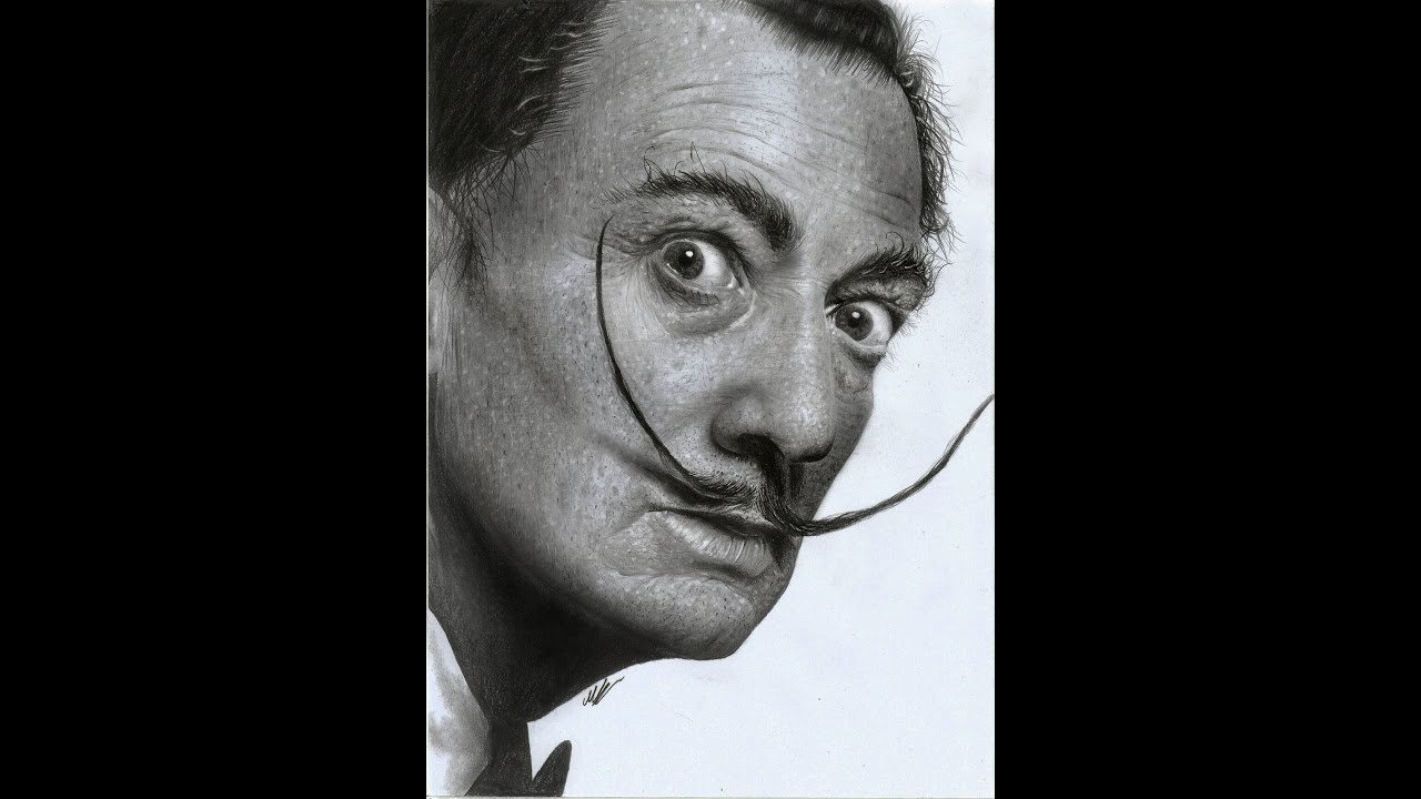 Salvador Dali Hyperrealistic portrait pencil art ( speed drawing ) Achilles Mant