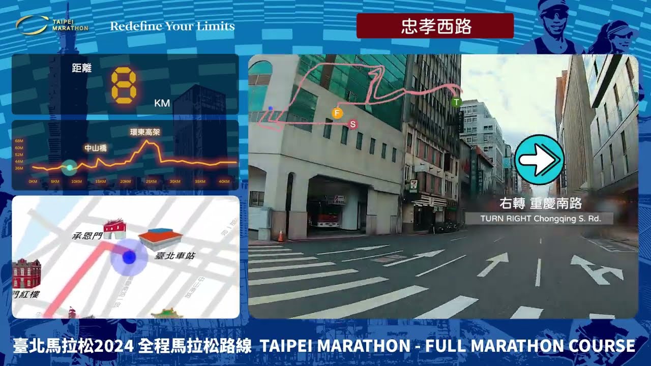 2024臺北馬拉松-全程馬拉松路線 Taipei Marathon-Full Marathon Course