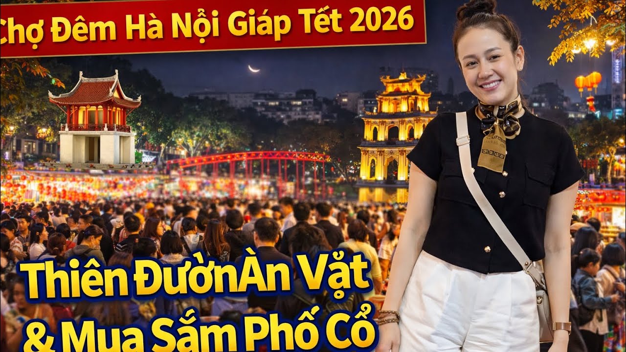Chợ Đêm Hà Nội Giáp Tết 2026 | Thiên Đường Ăn Vặt & Mua Sắm Phố Cổ