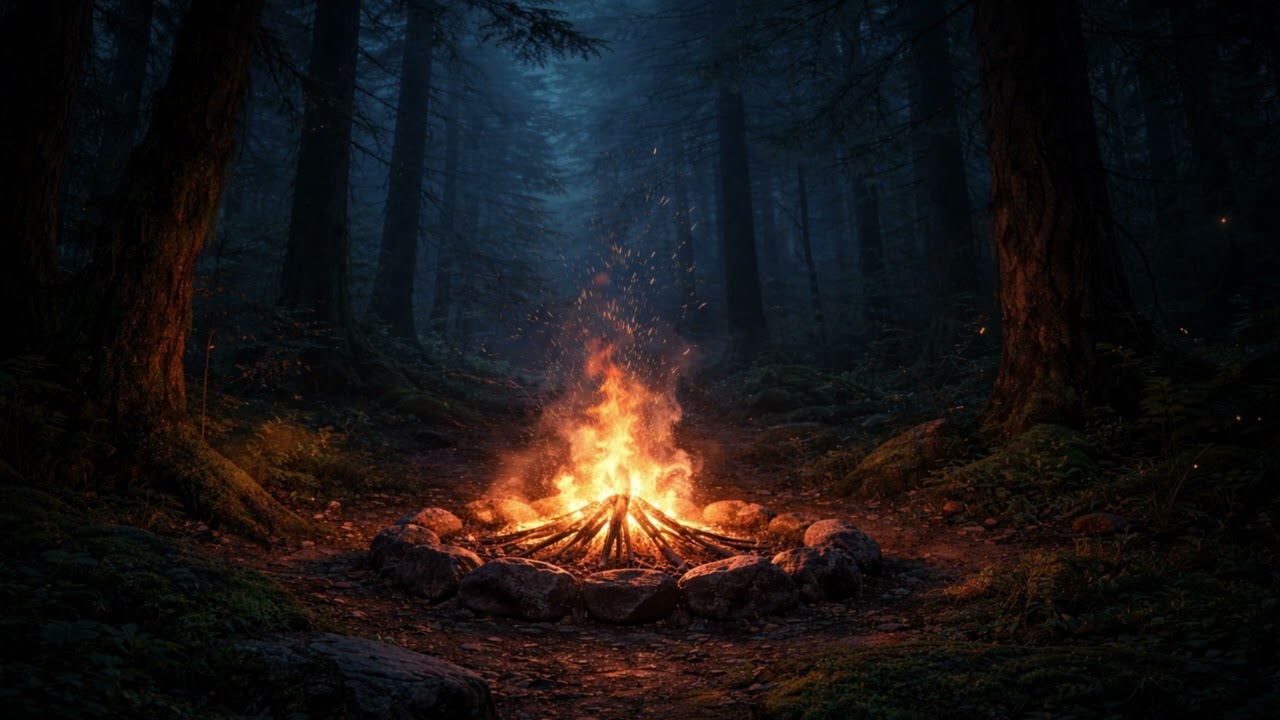 Ognisko w Lesie 🌲🔥 |  Forest Campfire Ambience