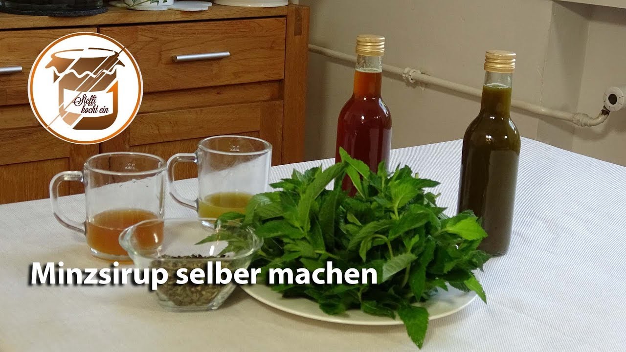 Minzsirup selber machen | aus frischer und aus getrockneter Pfefferminze