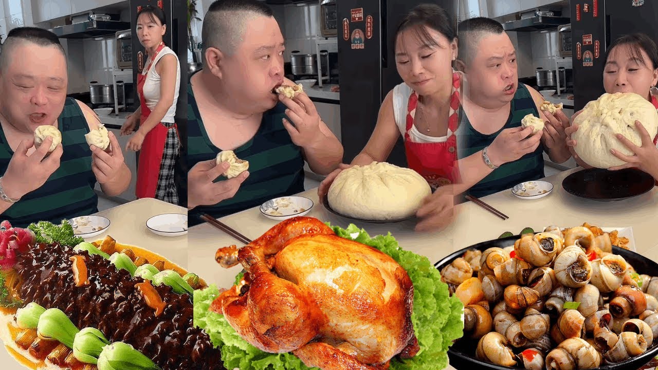 Since my husband ate my steamed bun, I guess I'll have to eat his big steamed bun.