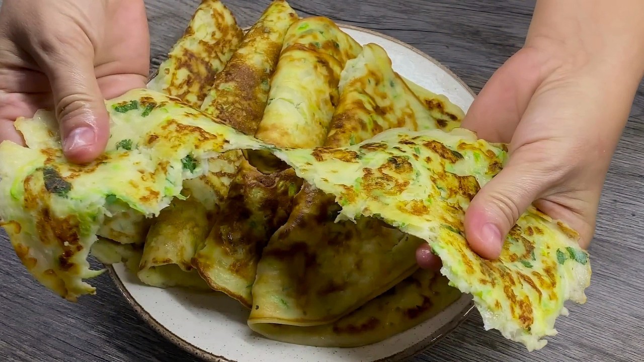 Reiben Sie einfach 1 Zucchini und 2 Kartoffeln!So lecker habe ich noch nie gekocht Gemüsepfannkuchen