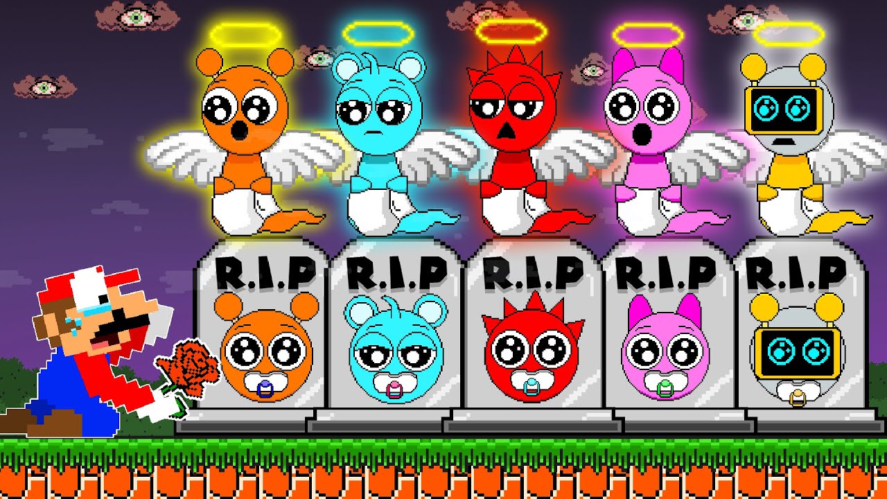 Mario R.I.P All Ghost Baby Sprunki ... Please Wake Up 🥺🥺🥺