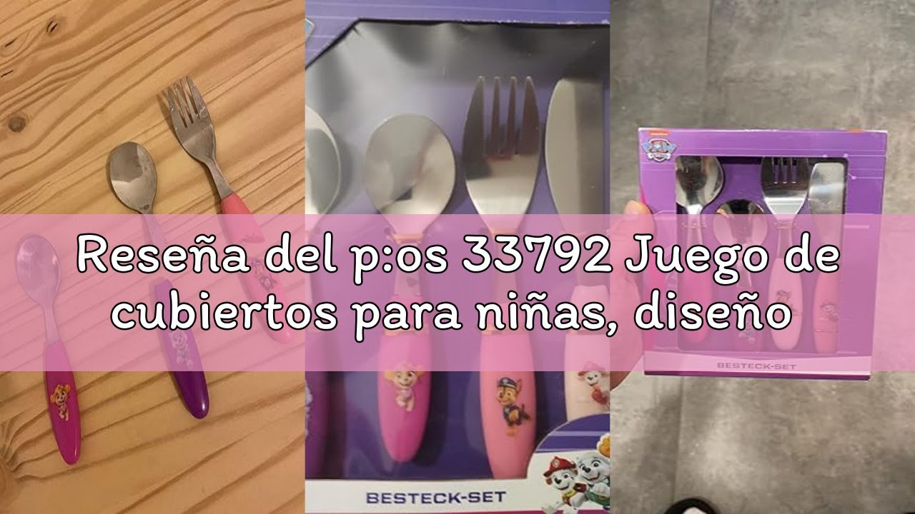 Reseña del p:os 33792 Juego de cubiertos para niñas, diseño de la Patrulla Canina, 4 piezas, de acer