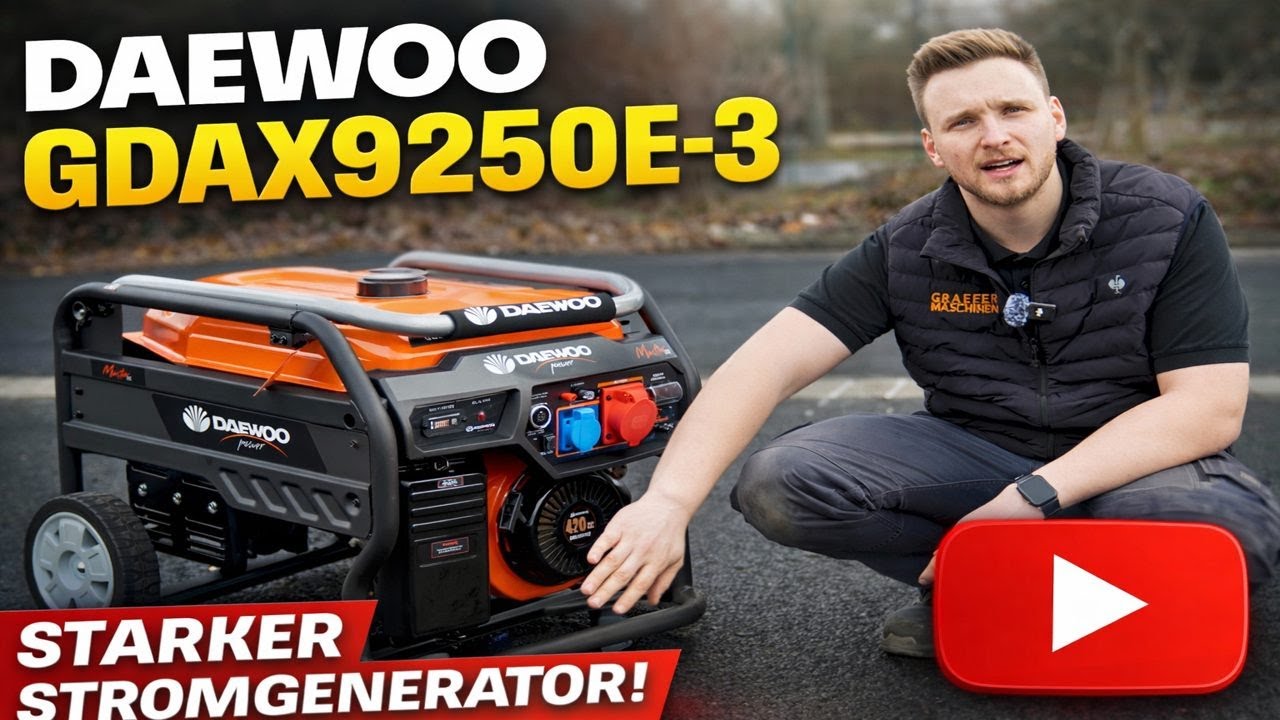Daewoo GDAX9250E-3 Stromgenerator | 6,5 kW Benzinaggregat mit E-Start & AVR – Kraftstrom 230/400 V