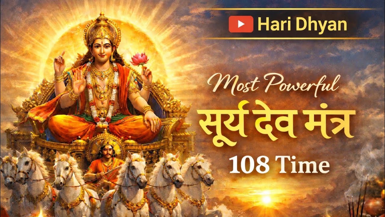 रविवार Special |सूर्य देव का चमत्कारी मंत्र| Positive Energy & Success| ॐ घृणि सूर्याय नमः 108 बार| 