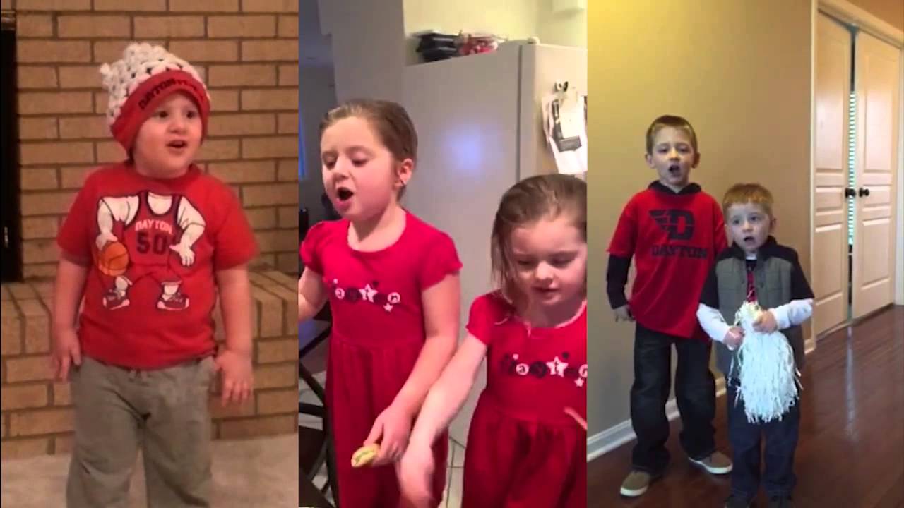 Flyer Fans Sing the Go Dayton Flyers Cheer