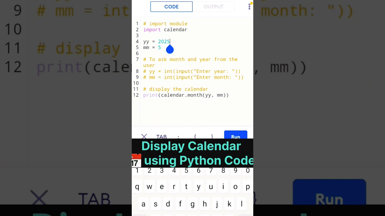 Display Calendar 📅 using Python Code 
