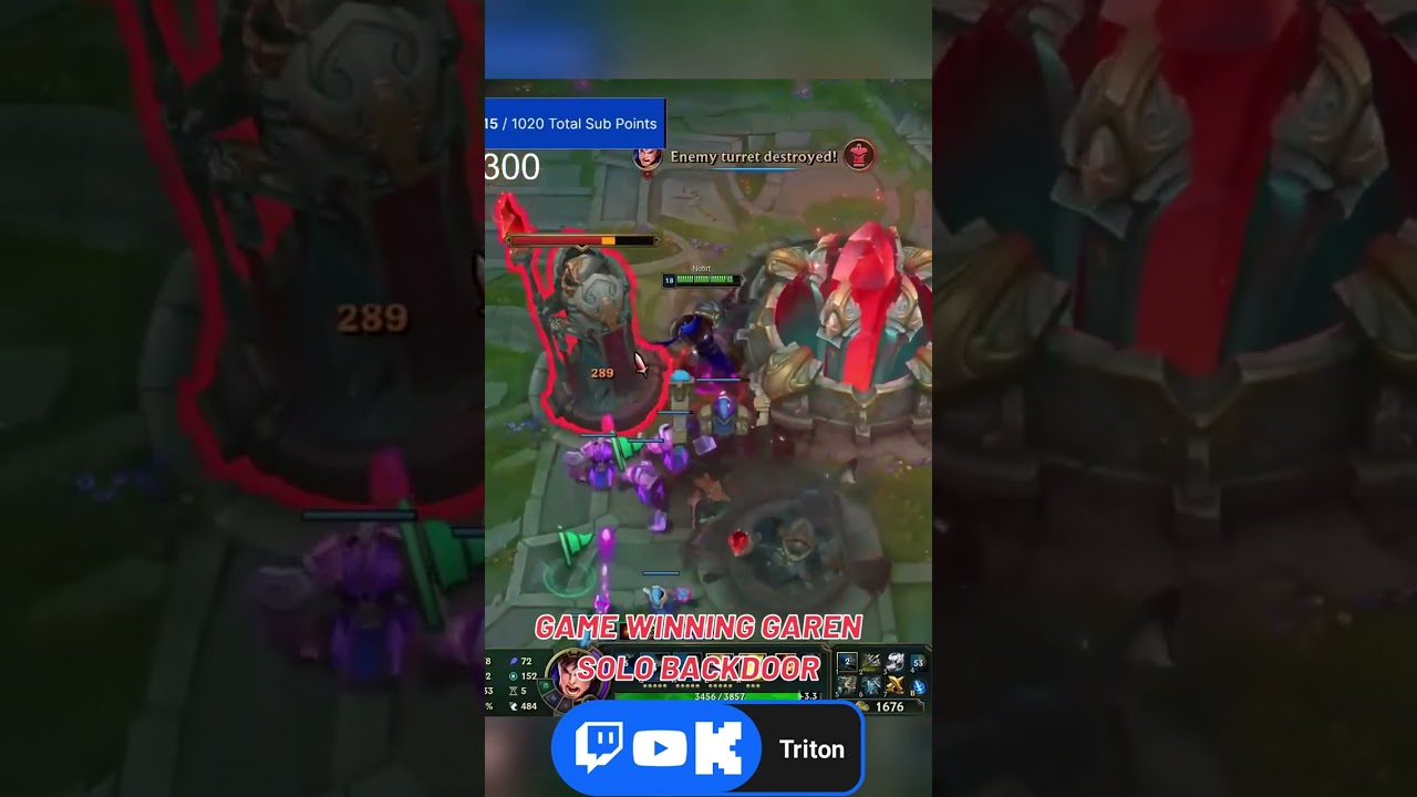 GAME WINNING GAREN SOLO BACKDOOR