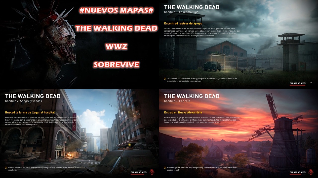 NUEVOS MAPAS_WORLD WAR Z_LOS MAPAS DE WALKING DEAD #gameplayespañol #shootergames #thewalkingdead