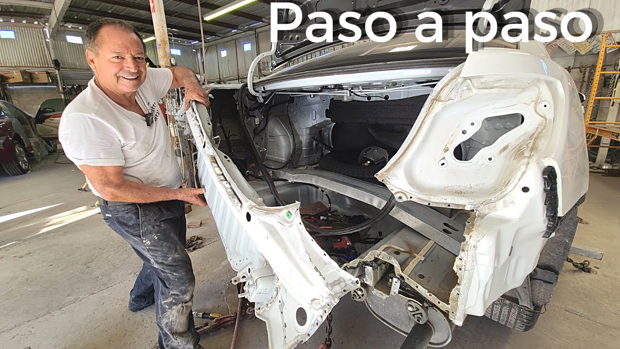 como cuadrar un golpe trasero. Remplaso paso a paso de cajuela y panel trasero.