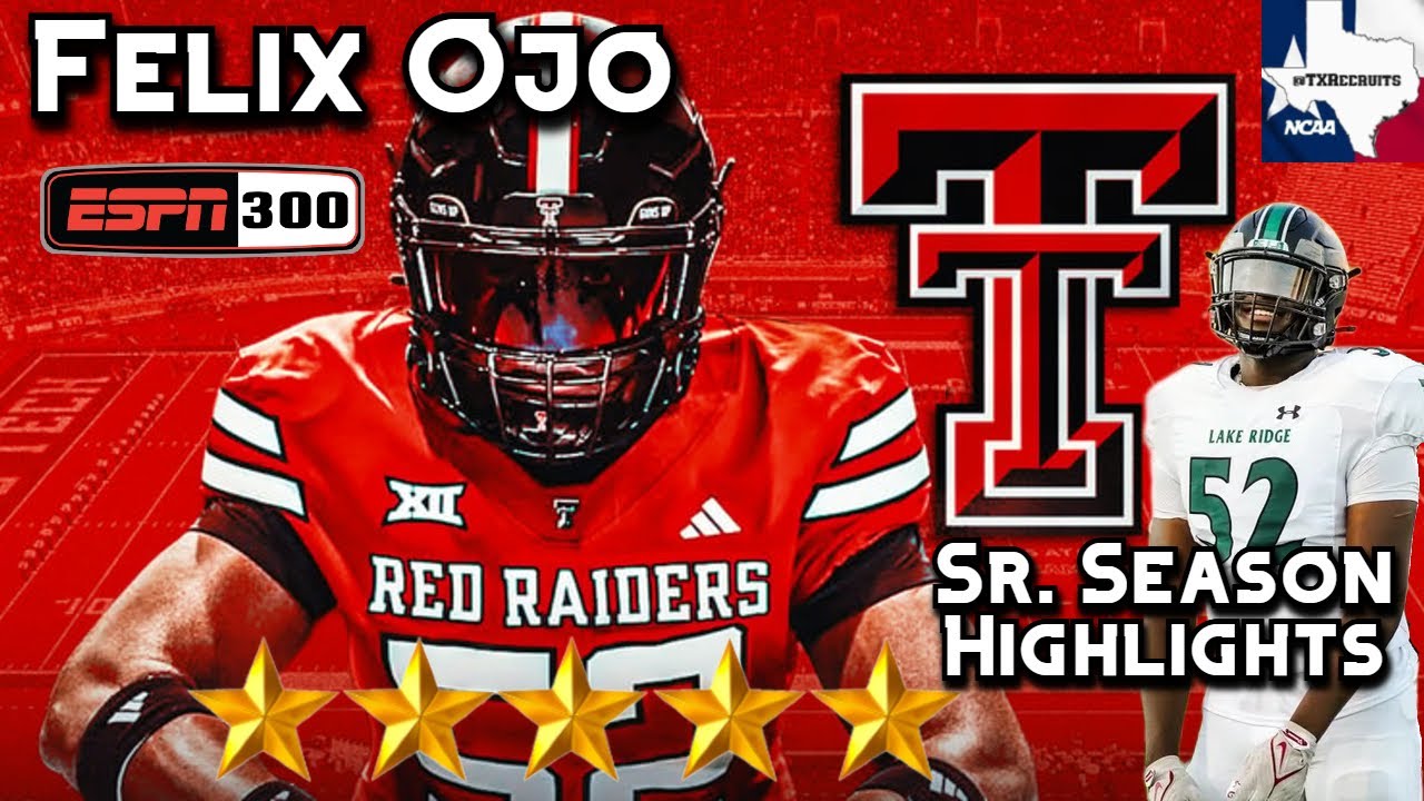 FELIX OJO Highlights | 5 STAR⭐️TEXAS TECH Football Commit | Lake Ridge High School Sr. Season 2025