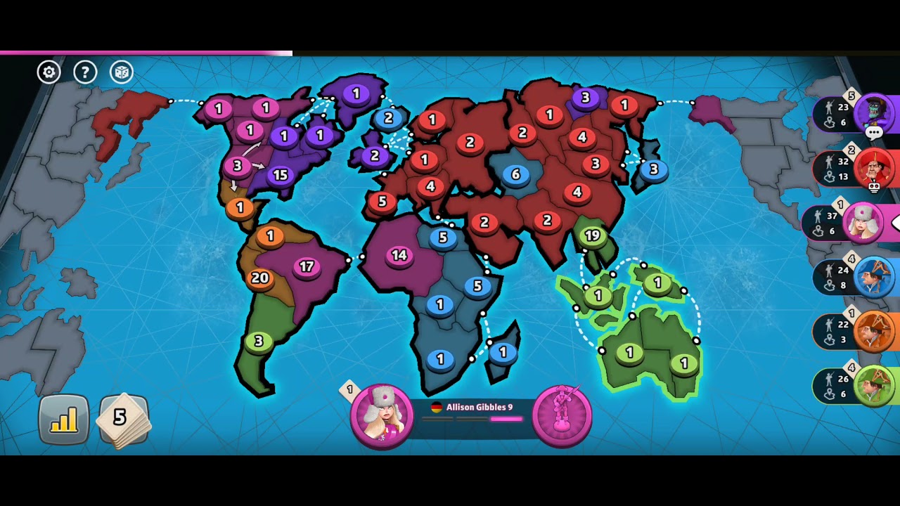 Long 6 Player Stalemate in Risk: Global Domination