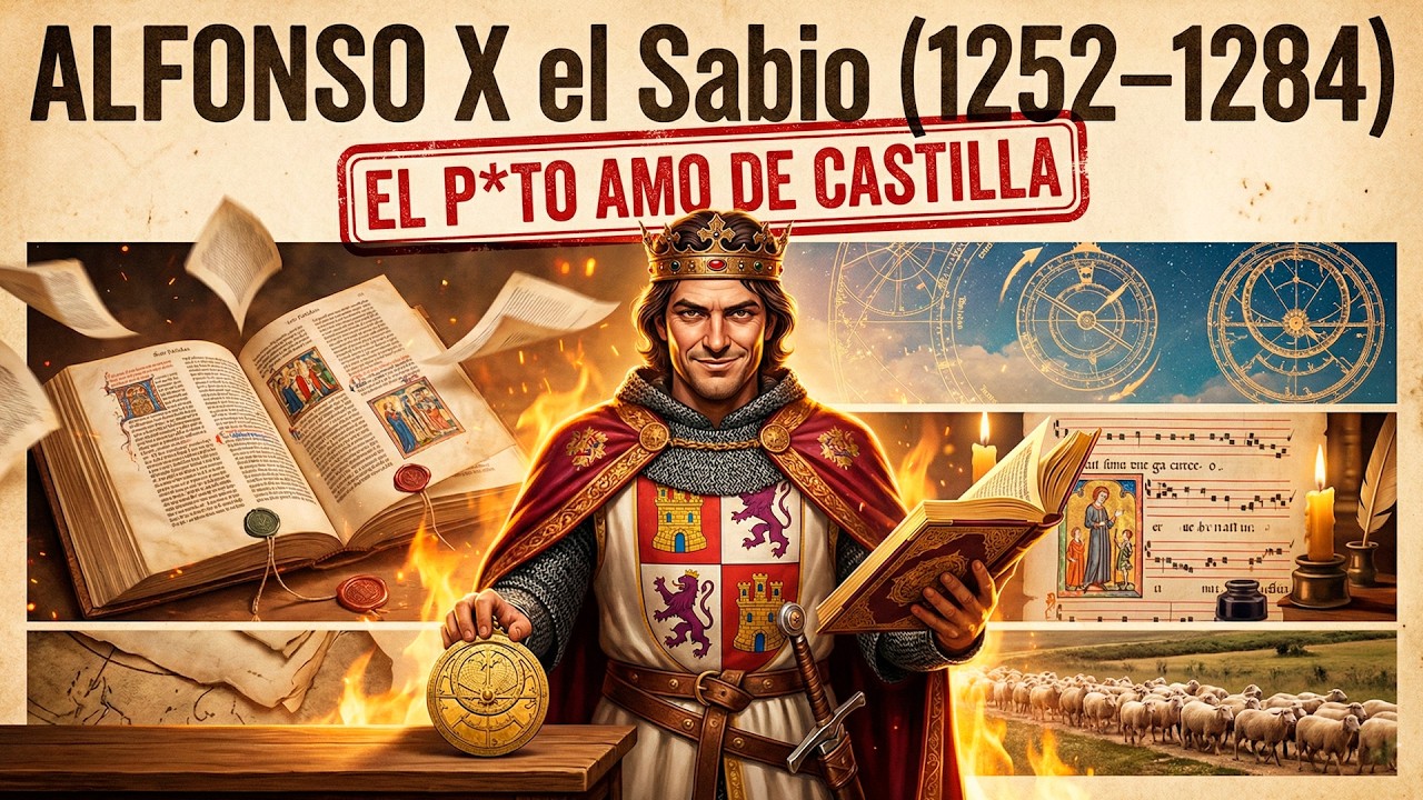 ALFONSO X el Sabio, rey de Castilla - Vida, conquistas y obras