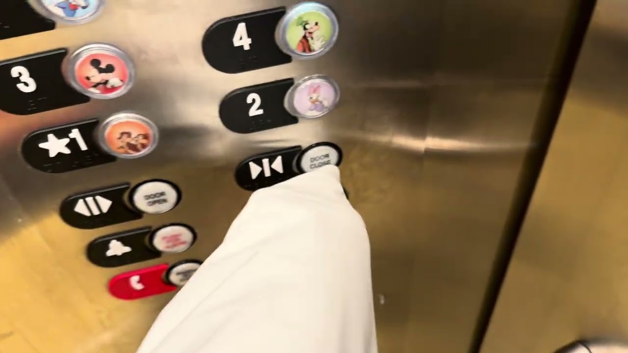 Montgomery traction elevators modded by OTIS at Mickey and Friends Parking Structure