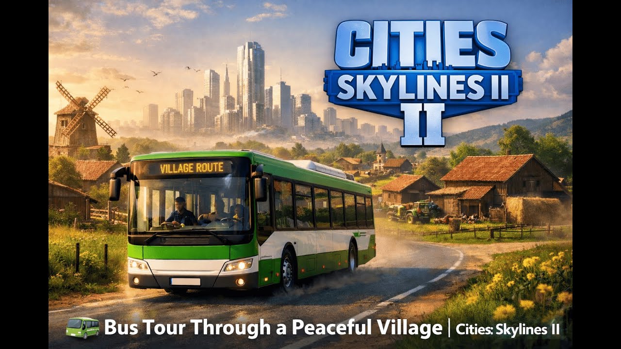 Relaxing Bus Tour Through a Peaceful Village | Cities: Skylines II #gaming #citybuilder #cs2 #viral