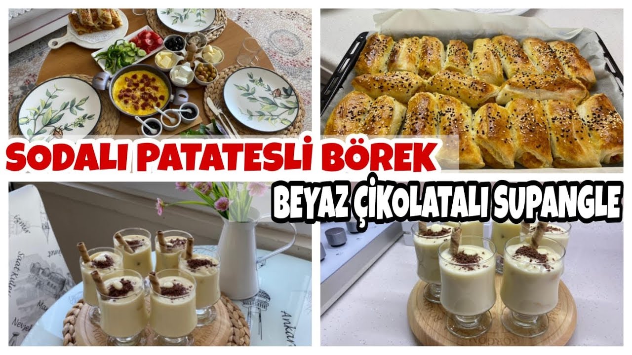 KAHVALTIYA ENFES SODALI PATATESLİ BÖREK 🥯 KAHVE KEYFİ ☕️TATLIM HARİKA OLDU ✅ BEYAZ SUPANGLE 🍨