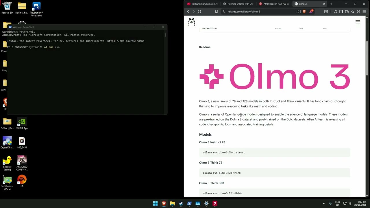 Как запускать локальные модели ИИ с помощью Ollama на старых графических процессорах AMD (руковод...