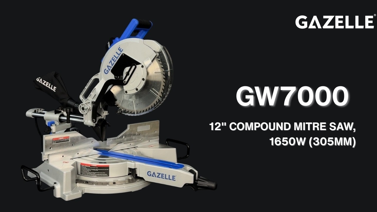 Gazelle GW7000 12″ Compound Mitre Saw | 1650W Powerful Motor + Dual Bevel Precision Cutting