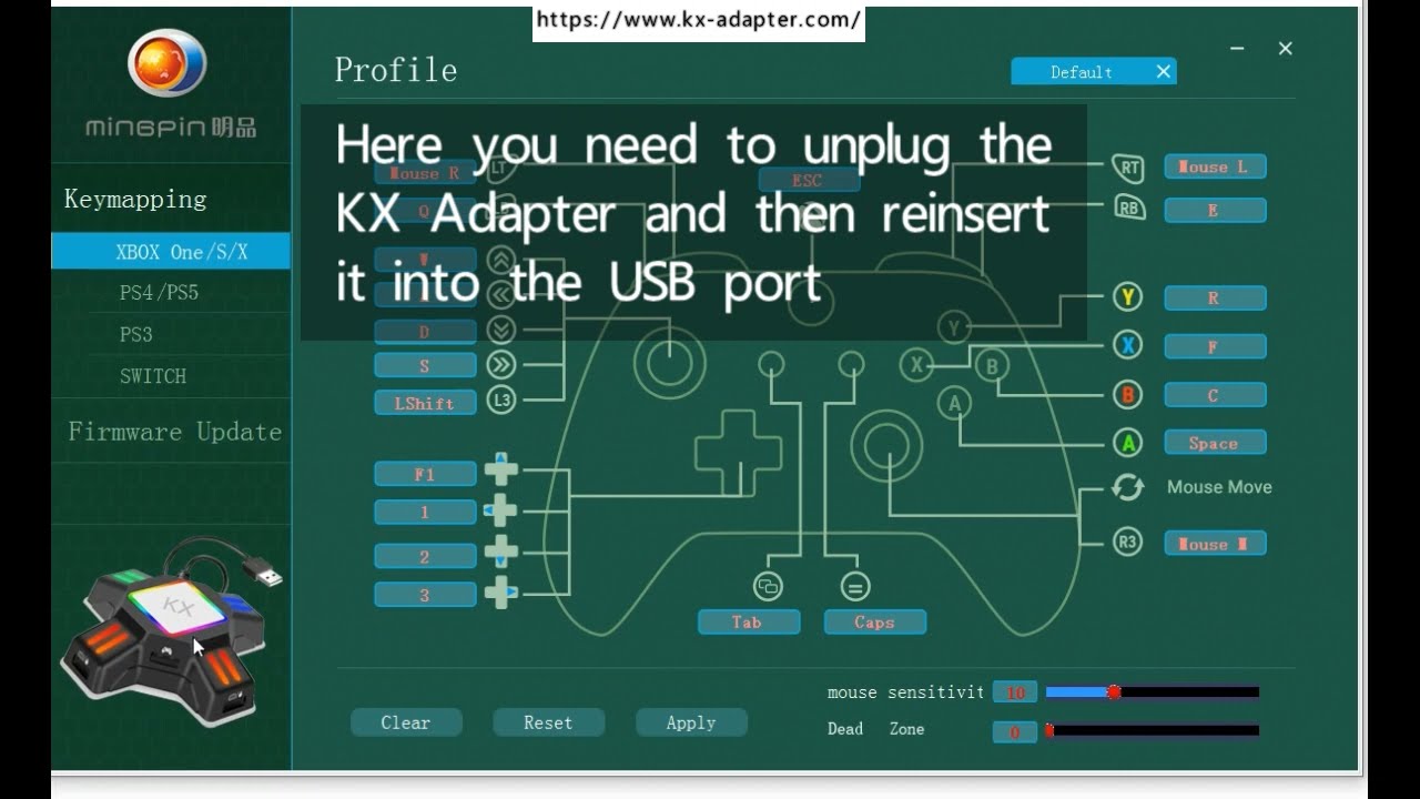 KX-Adapter Program Upgrade and Key Mapping
