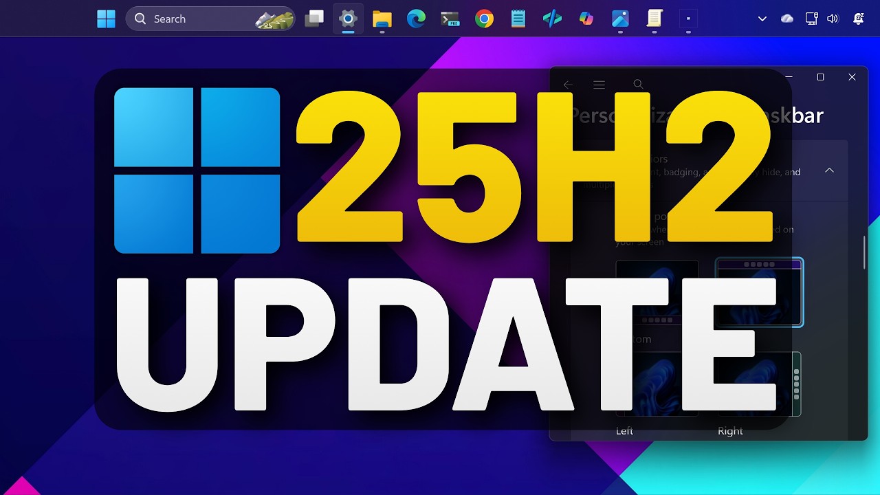 Обновление Windows 11 25H2 за сентябрь 2026 года: новая панель задач, меню &laquo;Пуск&raquo; и функции (KB51...
