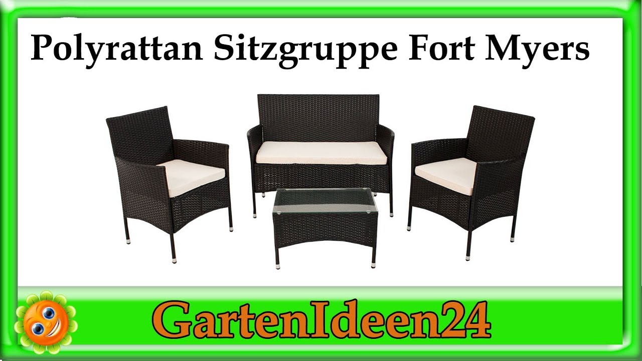 Polyrattan Sitzgruppe Fort Myers  | Gartenidee | Ein Rattan Gartenm&ouml;bel Set f&uuml;r Balkon und Terrasse
