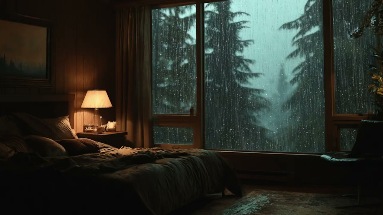 RELAXING IN GLASSESES HOUSE | 3 HOURS CHILL WWITH RAIN AND THUNDER EASY TO SLEEP