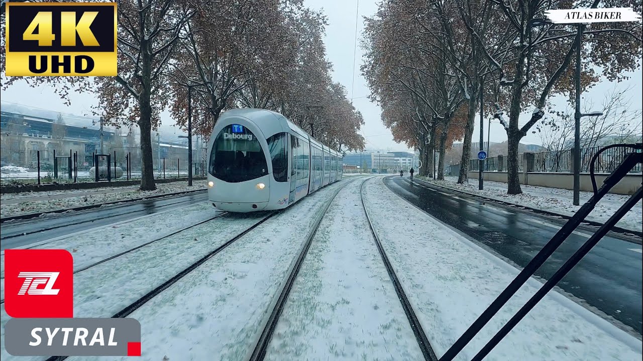 Lyon, Tramway T1 🚥 Hiver ❄️ 2022. [4k]