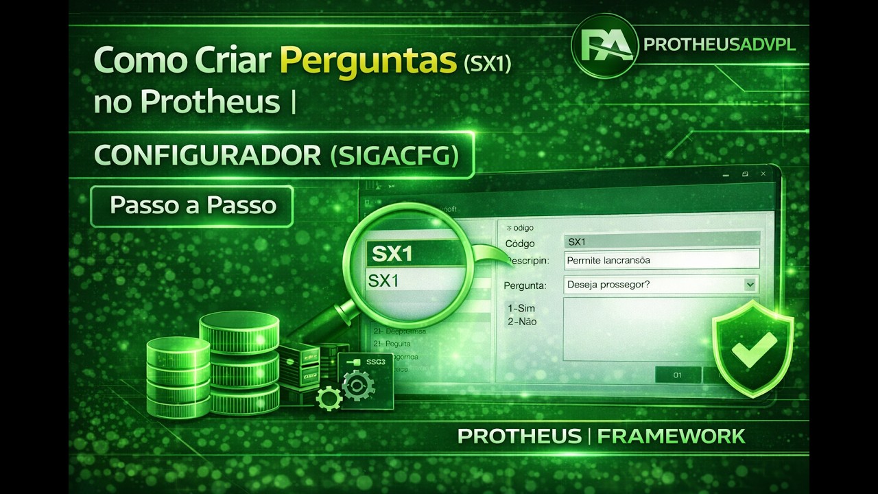 Como Criar Perguntas (SX1) no Protheus | Configurador (SIGACFG) Passo a Passo