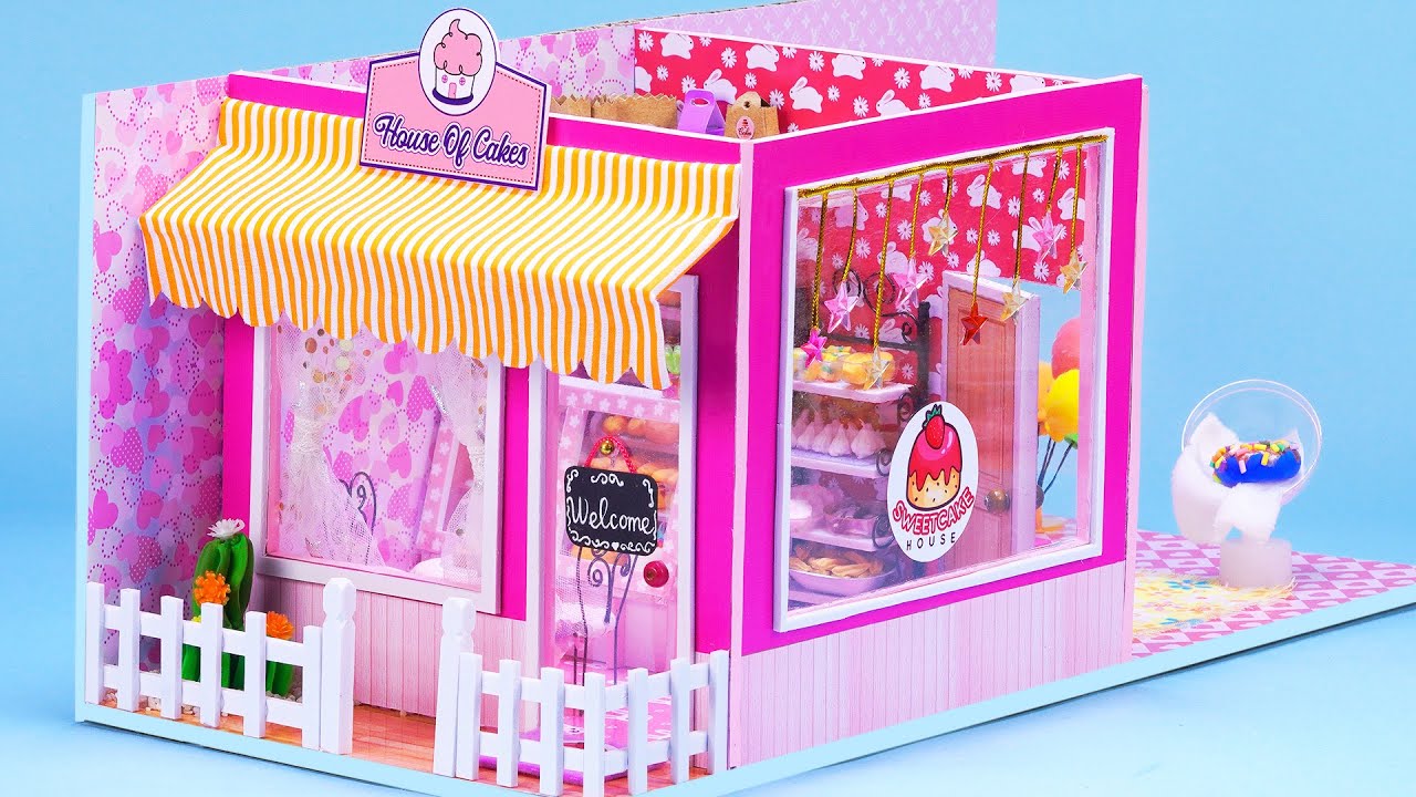 How to make Miniature House with Bakery Shop ❤️ DIY Miniature Cardboard House #265