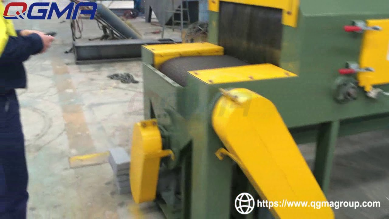 QGMA concrete blocks shot blasting machine working video