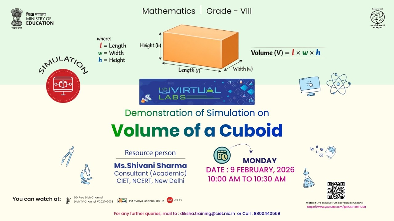 Virtual Labs : Demonstration of Simulation on Volume of a Cuboid