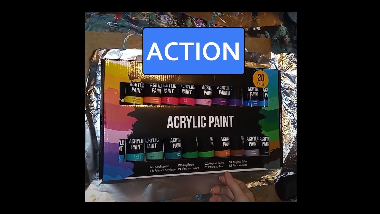[2] Test Nowych Akrylowych Farb Ze Sklepu Action! 💙| Test Of New Acrylic Paints From Action Store!