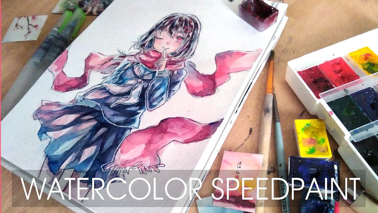 Watercolor Painting Timelapse Manga Kagerou Projekt