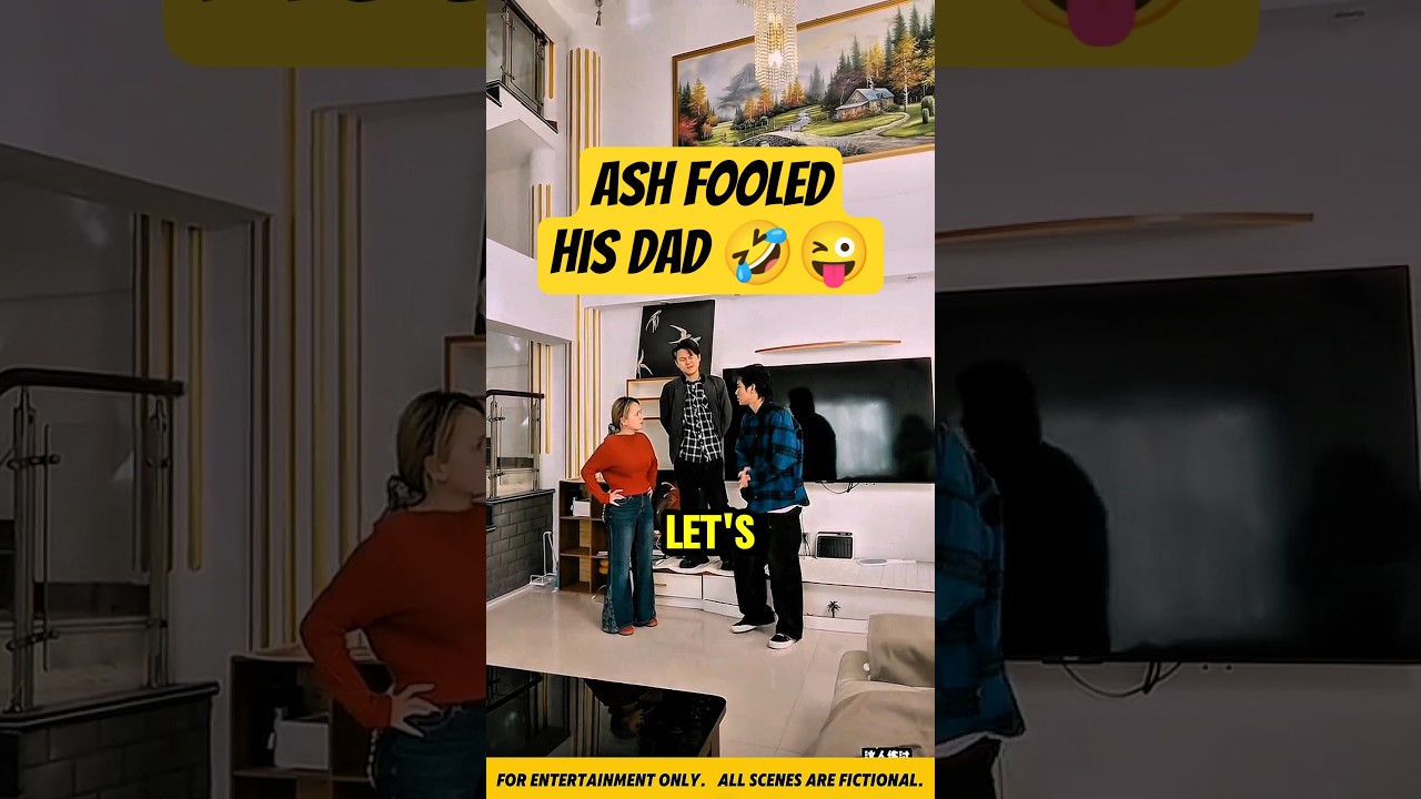 Ash Fooled His Dad! 😜🤣~ mini wood toy | woodworking art skills / hand crafts #shorts