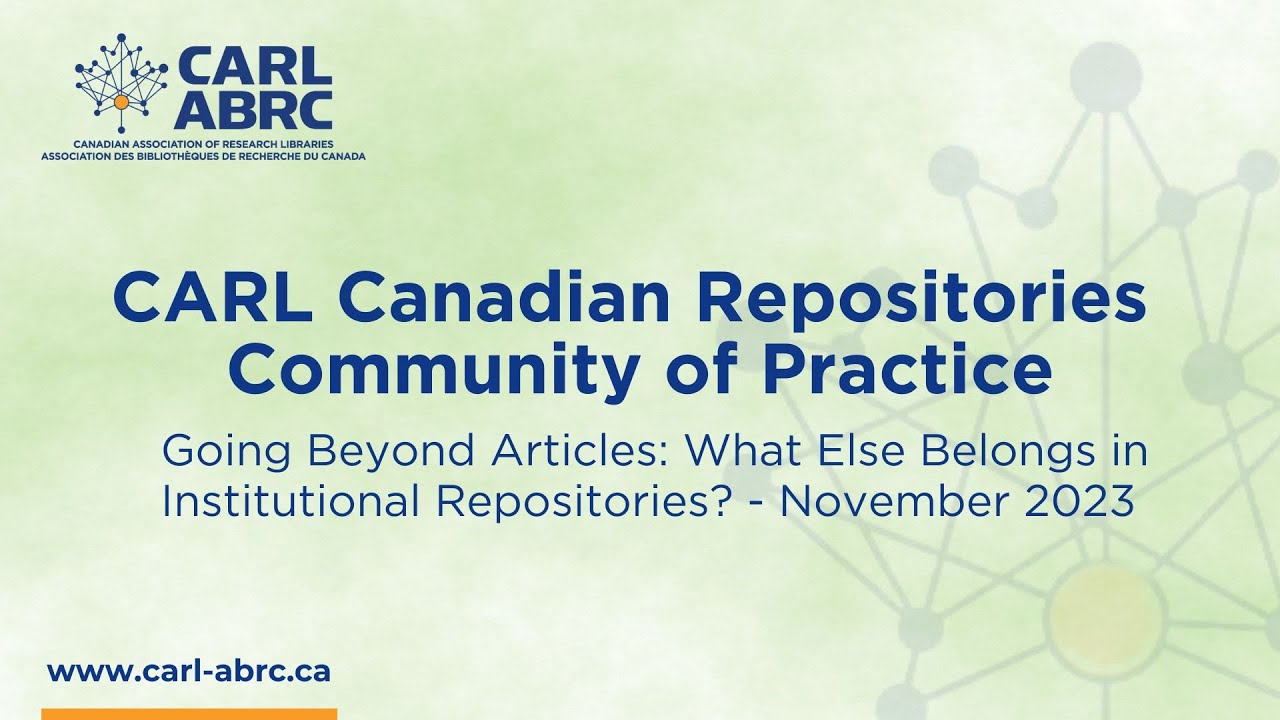 CARL Canadian Repositories CoP: 