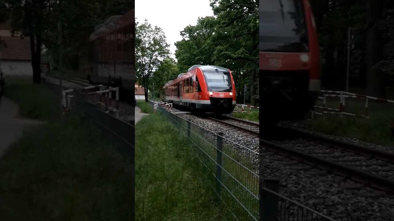 BR 648 Coradia Lint f&auml;hrt &uuml;ber den Bahn&uuml;bergang