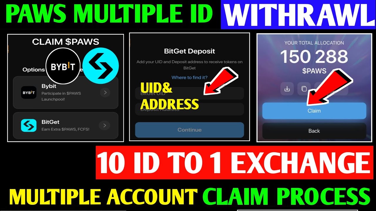 Paws Multiple Account Claim Process | How to claim Paws on Multiple Account | Paws Multiple Accounts