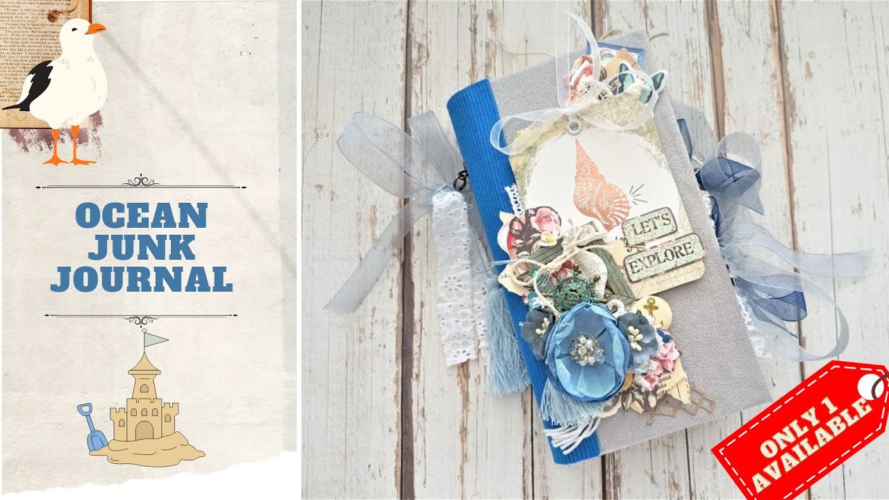 [2023] Ocean junk journal handmade Shells Nautical Travel Vacation journals