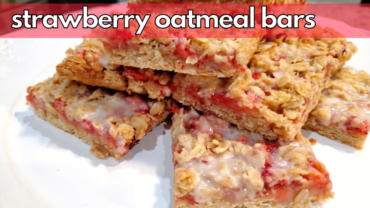 Strawberry Oatmeal Bars | Simple Breakfast Bar Recipe!